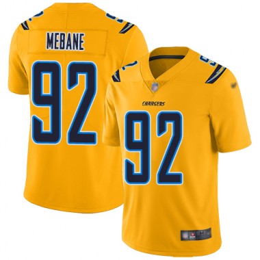 Los Angeles Chargers NFL Football Brandon Mebane Gold Jersey Men Limited  #92 Inverted Legend->los angeles chargers->NFL Jersey